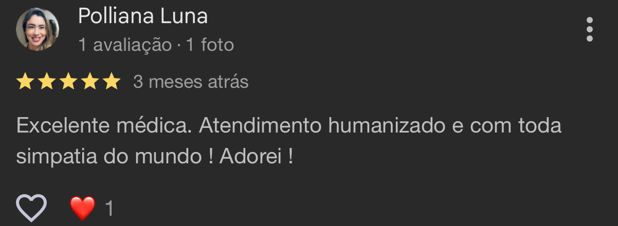 Avaliação 5 — print do Google